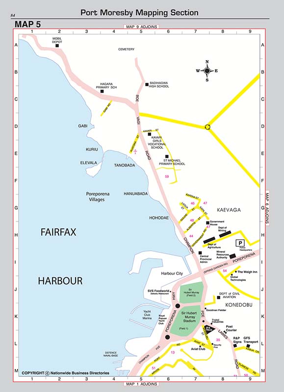 Detailed street directory maps for Port Moresby, Lae, Goroka, Mt Hagen and Madang